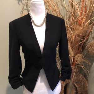 NWOT EXP High Low Ruched Sleeve Blazer